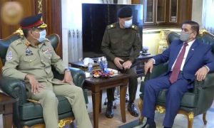 چیئرمین جوائنٹ چیفس آف اسٹاف کمیٹی کی عراقی وزیر دفاع اور عسکری حکام سے ملاقاتیں