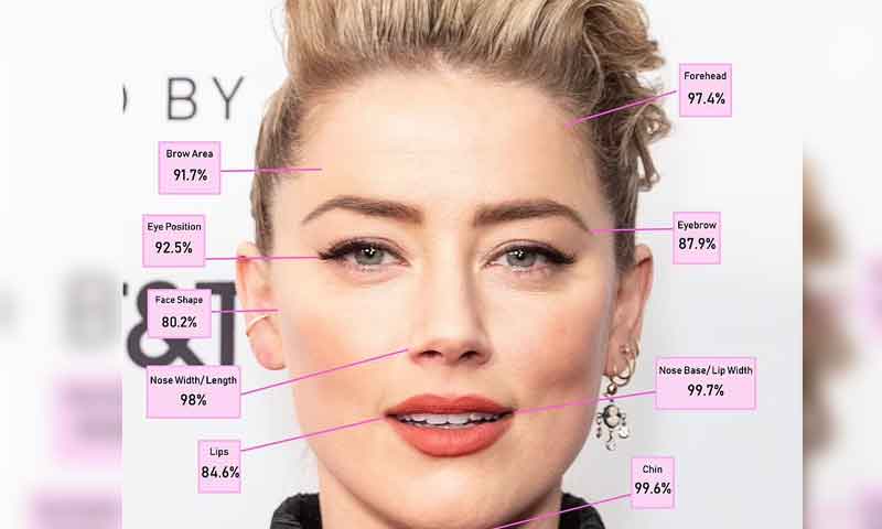 Amber Heard's face is considered the most "beautiful" in the world