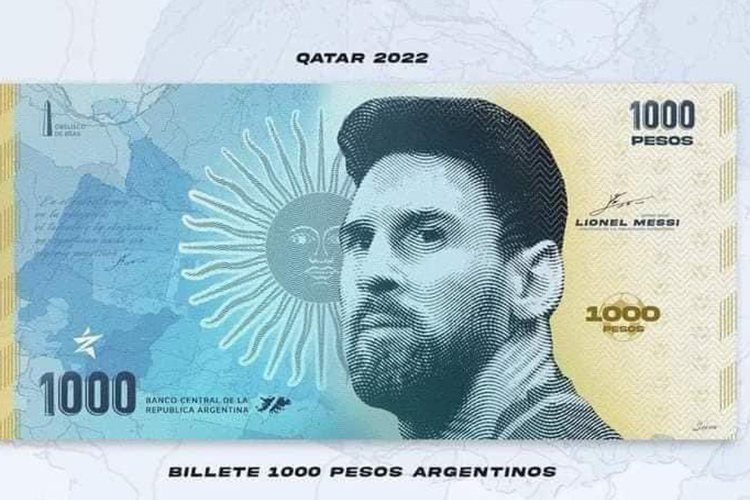 Messi Currency 1 - ارجنٹینا میں میسی کی تصویر والے نوٹ جاری کیے جانے کا امکان
